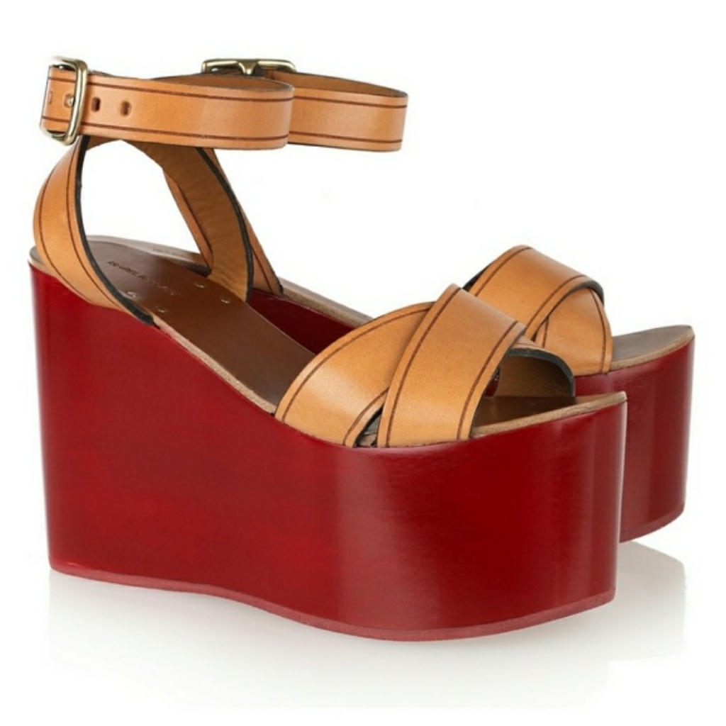 Isabel Marant Zora Wood Platform Sandals 37 36